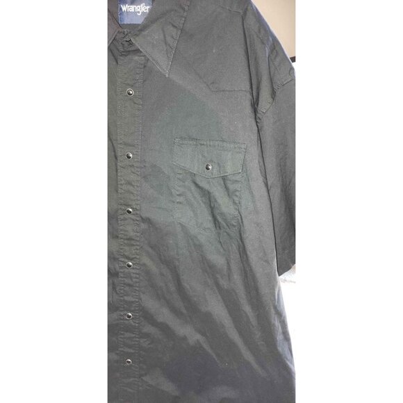 Wrangler Mens Black Long-Sleeve Western Shirt With Snap Closures XL - Picture 4 of 10